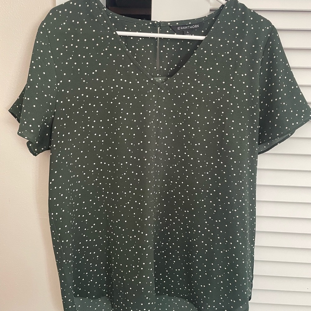 Green Polka Dot Women's Top
